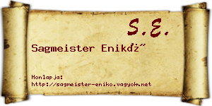 Sagmeister Enikő névjegykártya